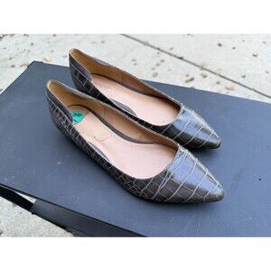 Women’s Nine West Pointed Flats Gray Brown 7.5 M